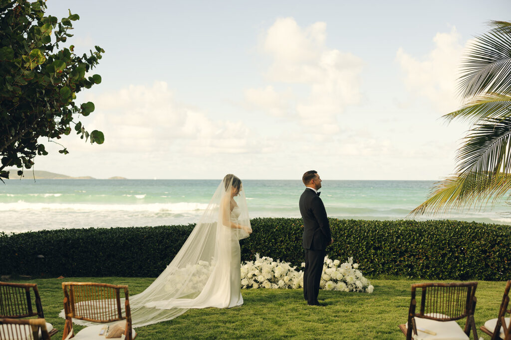 Long Bay Beach Resort British Virgin Island Editorial and Documentary Wedding Photographer Bride and Groom First Look