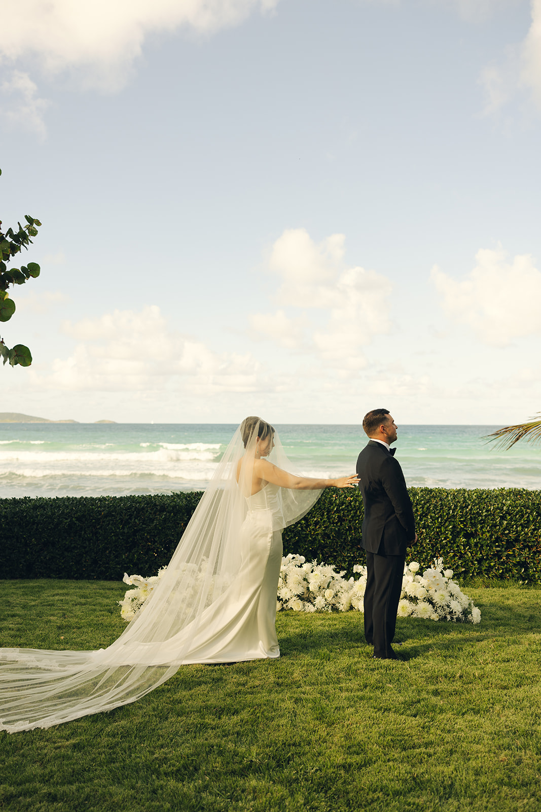 Long Bay Beach Resort British Virgin Island Editorial and Documentary Wedding Photographer Bride and Groom First Look