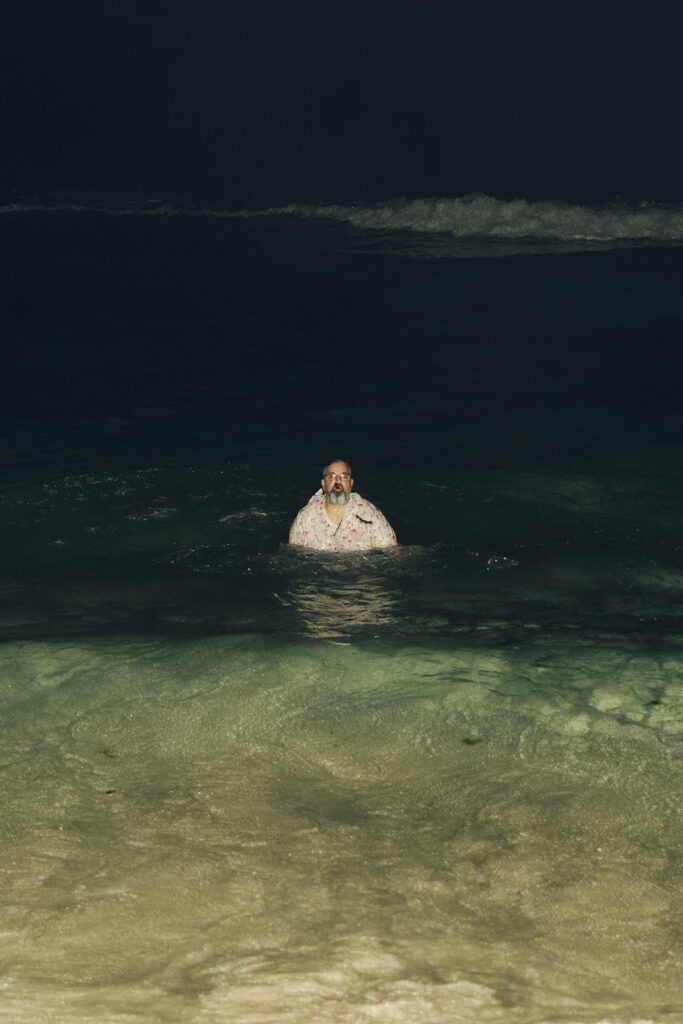 British Virgin Island Editorial and Documentary Wedding Photographer Jumping into Water Wedding Reception