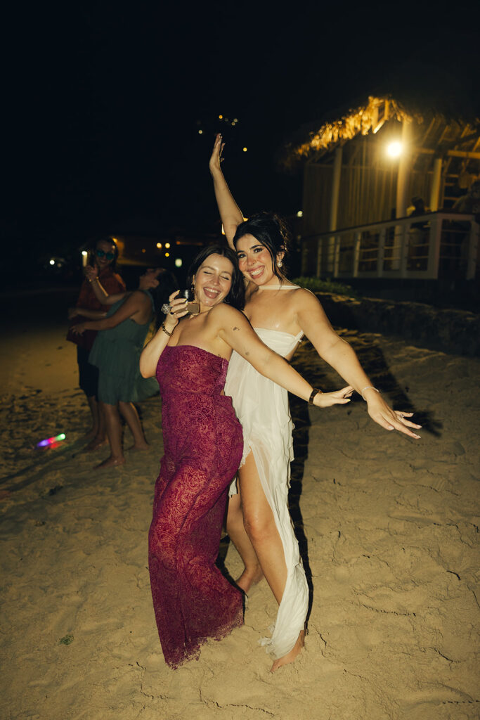 British Virgin Island Editorial and Documentary Wedding Photographer Jumping into Water Wedding Reception