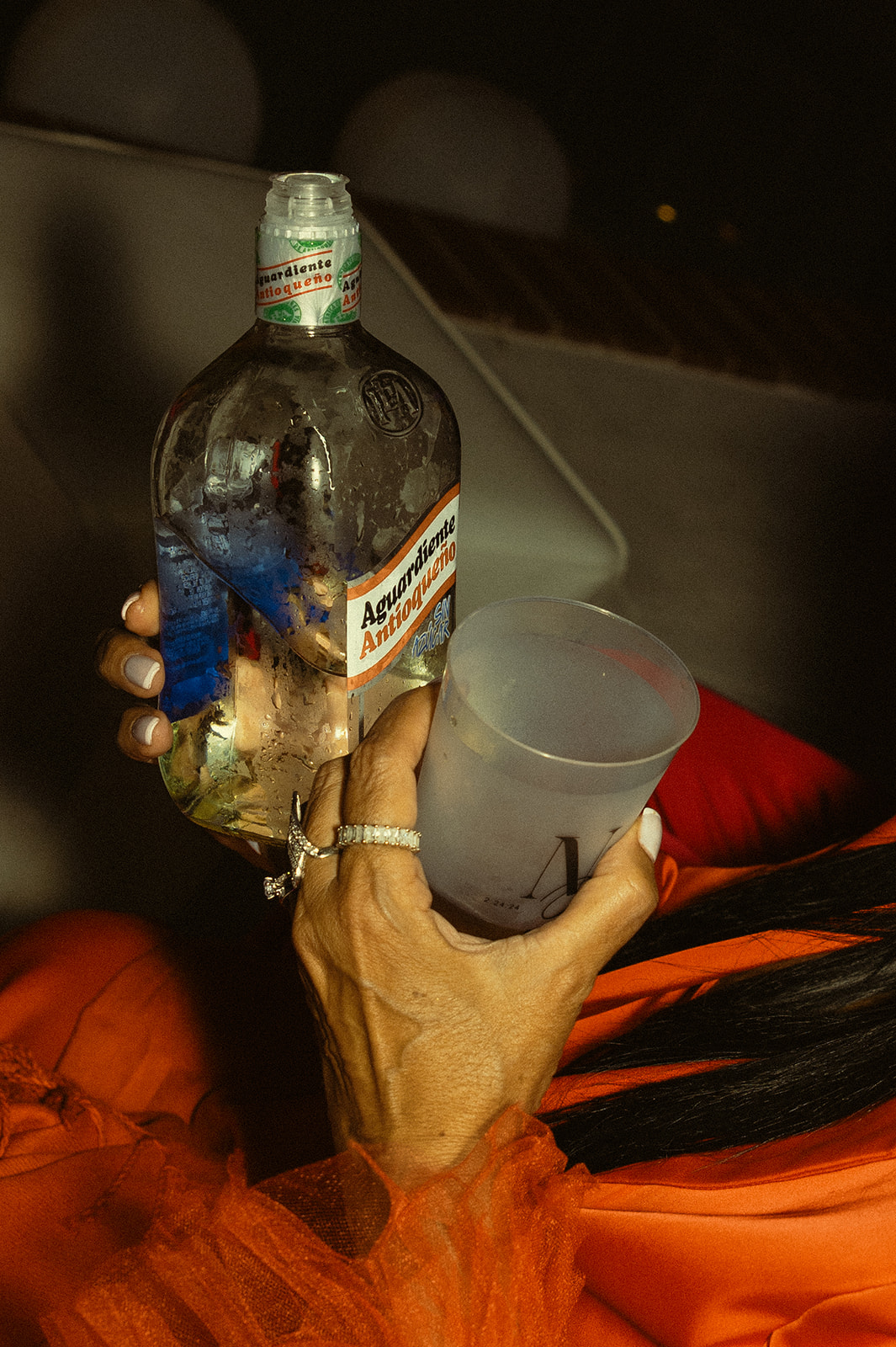 aguardiente shots during reception dreamy and elevated intimate backyard wedding by Aileen Ayala Photography 