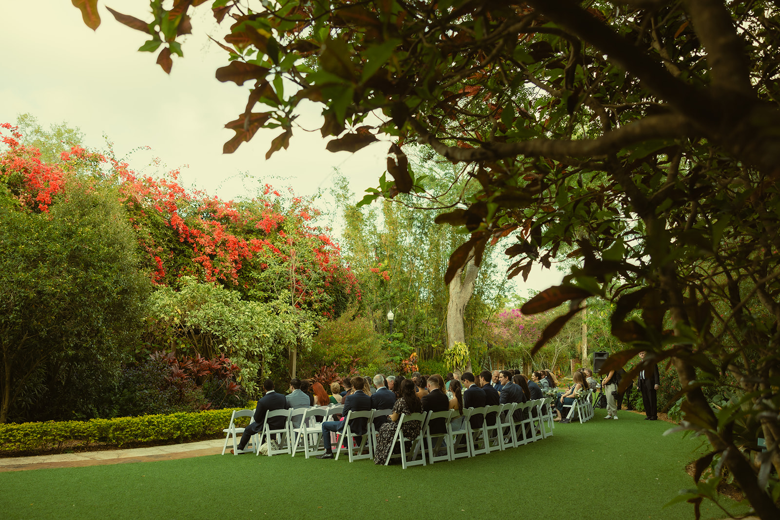 Wedding Ceremony Space in Sunken Garden in St.Petersburg Documentary Wedding Photographer