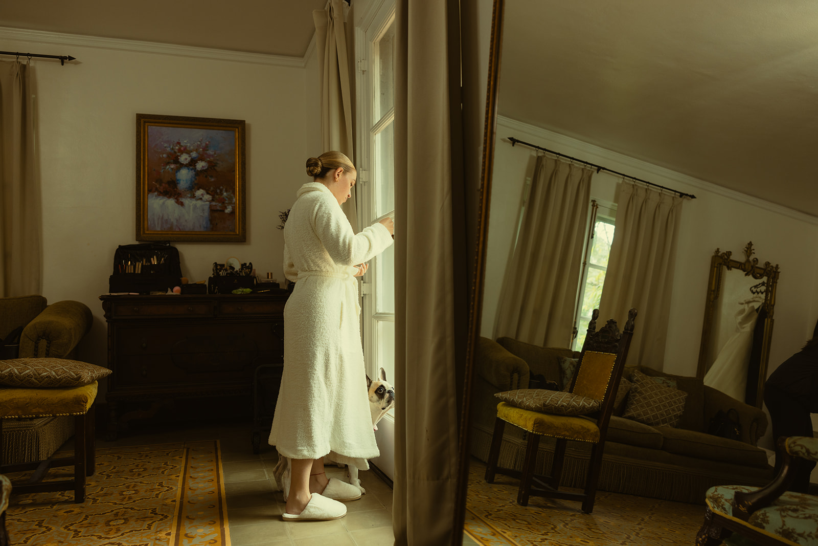 Documentary Wedding Bridal Getting Ready Suite Villa Woodbine Tuscany-Inspired Venue