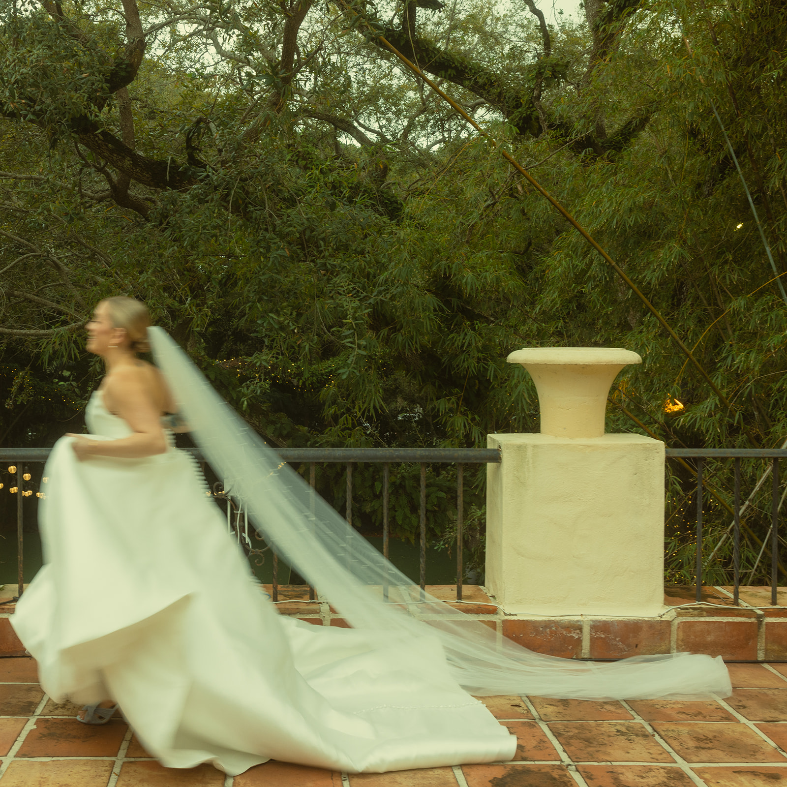 Documentary Wedding Allure Bride Wedding Dress Fun Bridal Portraits Villa Woodbine Tuscany-Inspired Venue Motion Blur