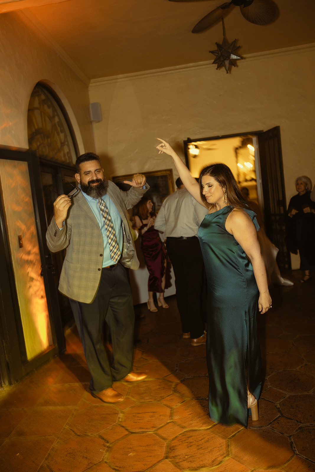 Guests Dancing Wedding Reception Villa Woodbine Tuscany-Inspired Venue in Miami Florida