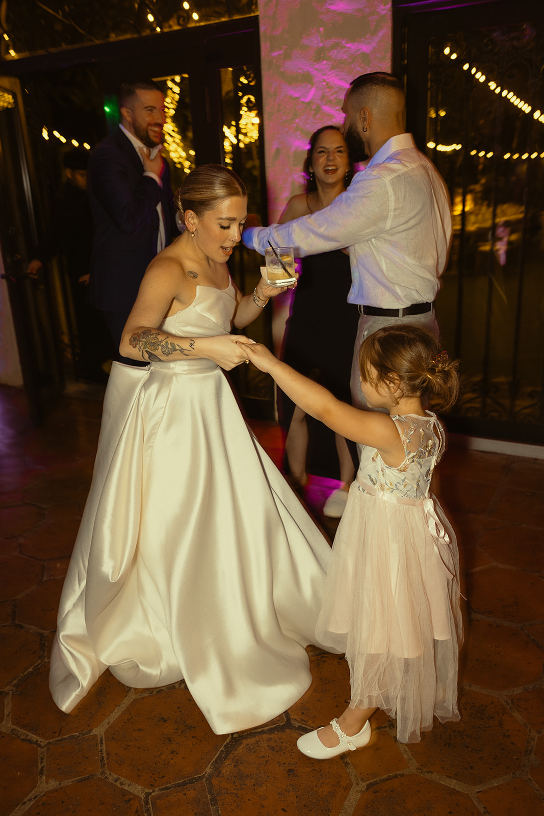 Bride & Guests Dancing Wedding Reception Villa Woodbine Tuscany-Inspired Venue in Miami Florida