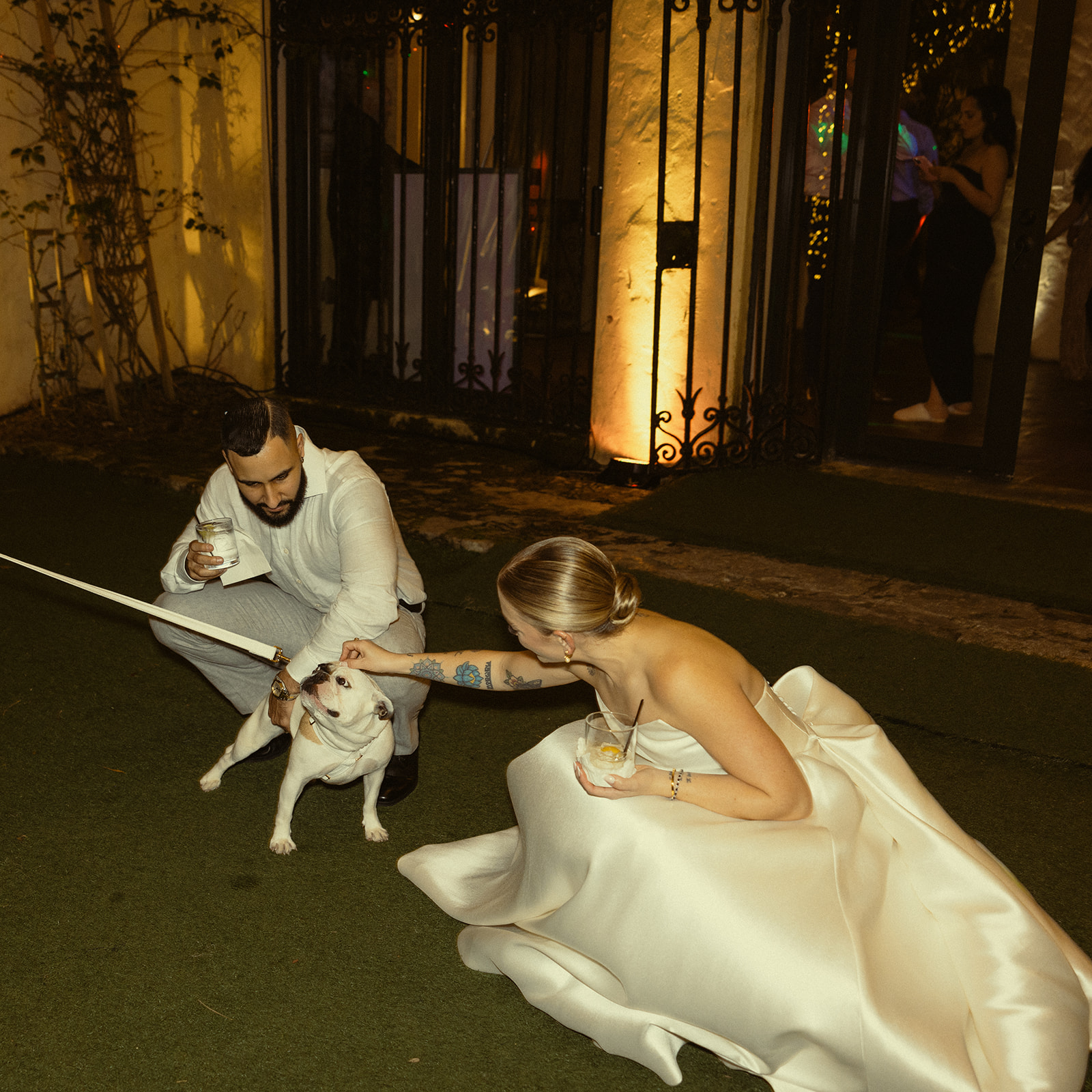 Bride & Groom & their Doggy Wedding Reception Villa Woodbine Tuscany-Inspired Venue in Miami Florida