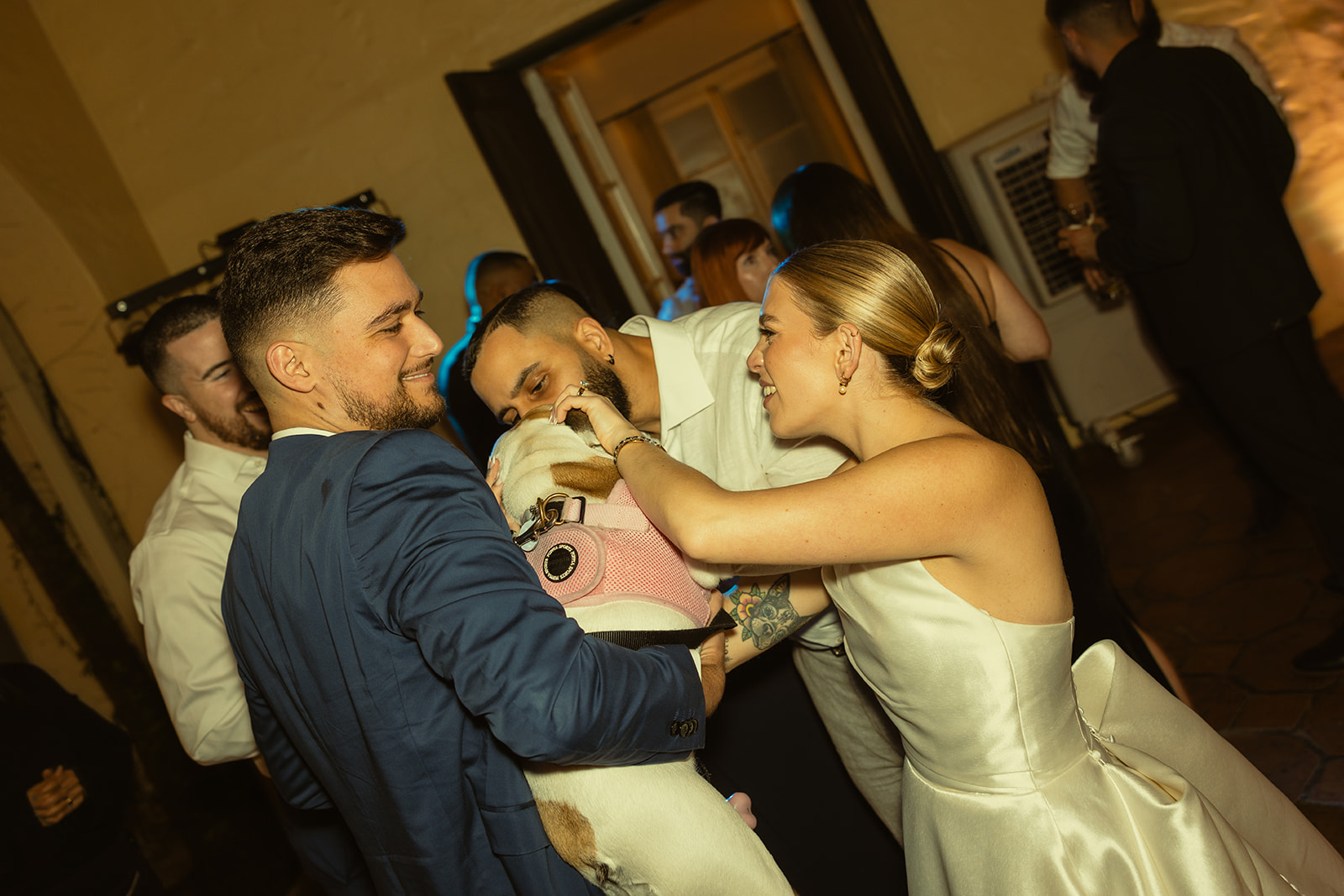 Candid of Bride & Guests Wedding Reception Villa Woodbine Tuscany-Inspired Venue in Miami Florida