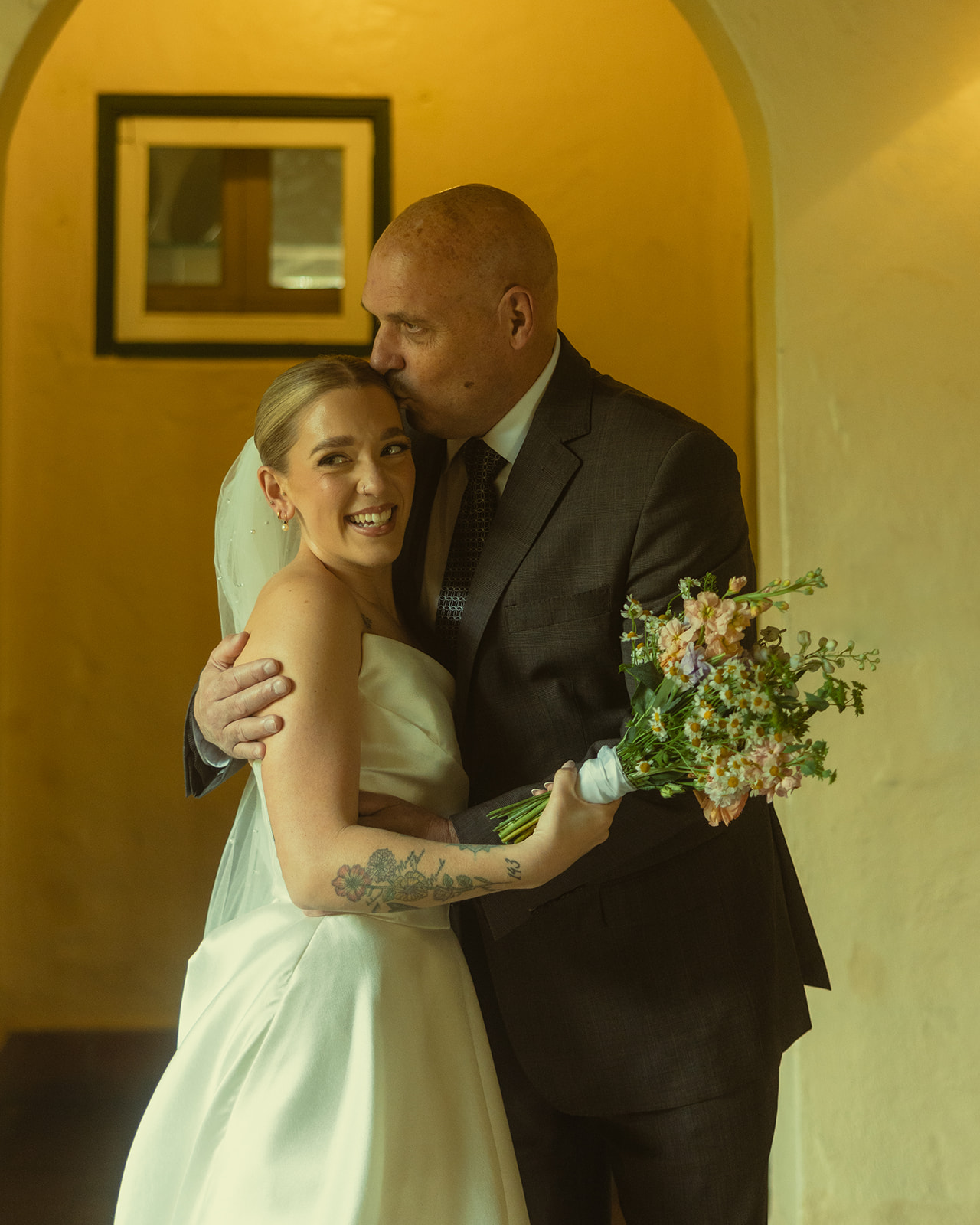 Allure Bride Wedding Dress Bride & Father Moments Villa Woodbine Tuscany-Inspired Venue