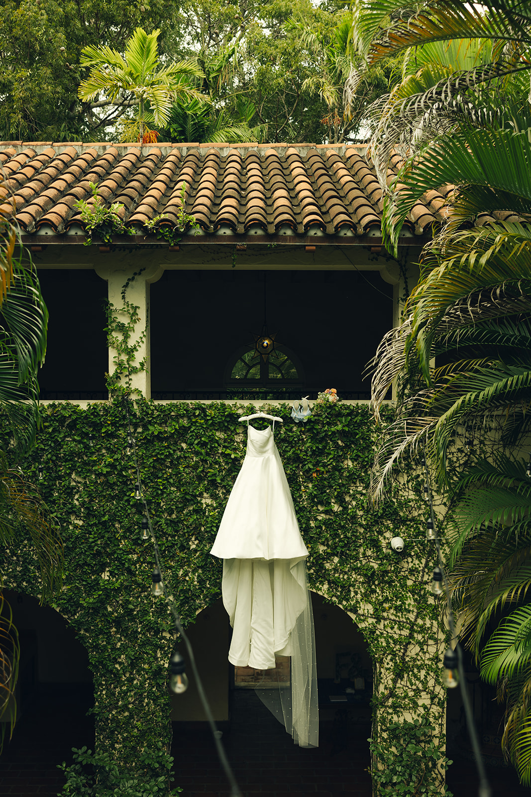 Hanging Allure Bride Wedding Dress Villa Woodbine Tuscany-Inspired Venue