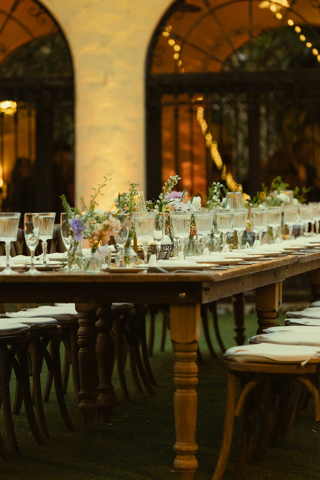 Dinner and Reception Details Villa Woodbine Tuscany-Inspired Venue Spring Colors