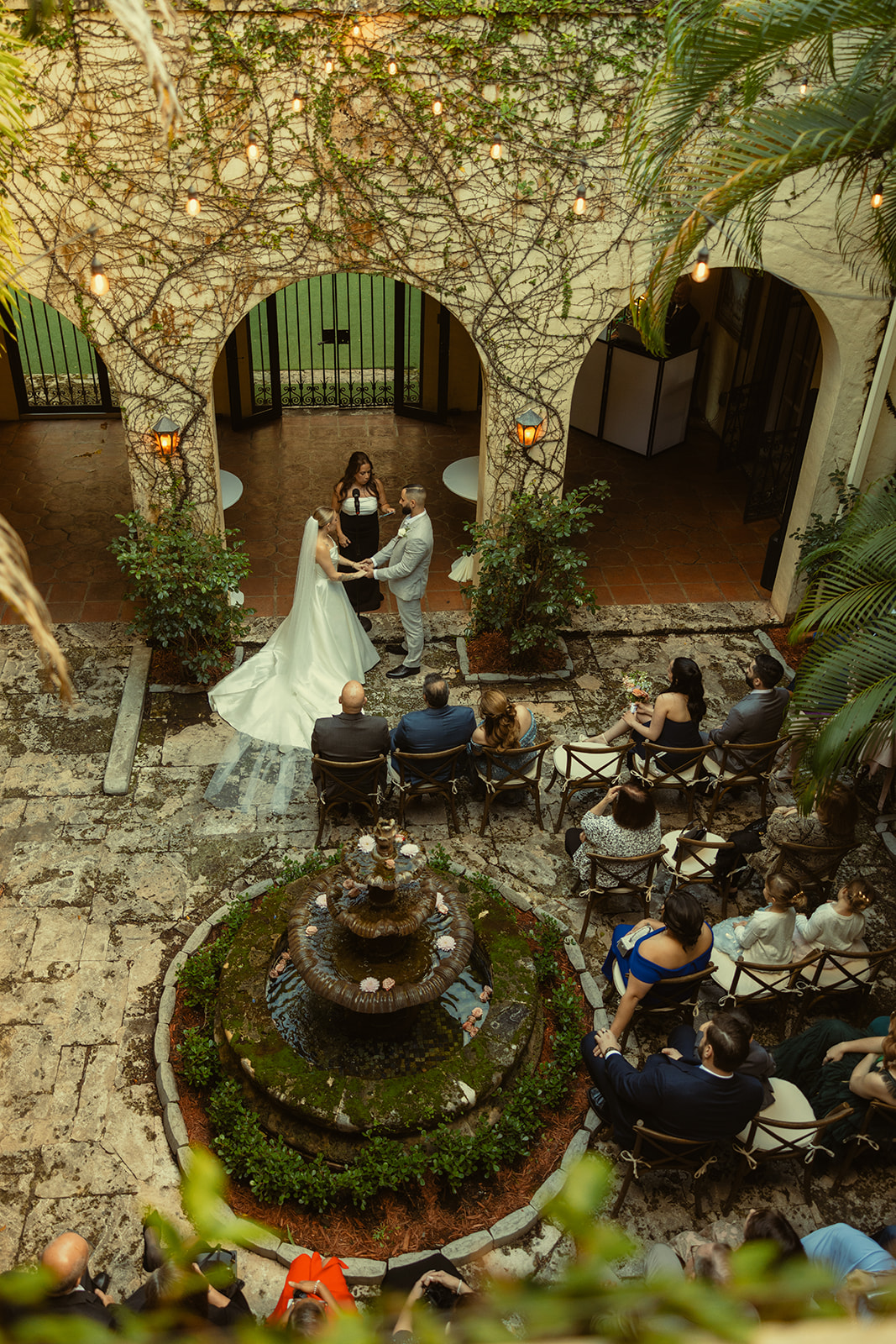 Documentary Wedding Ceremony Candid Villa Woodbine Tuscany-Inspired Venue in Miami Florida