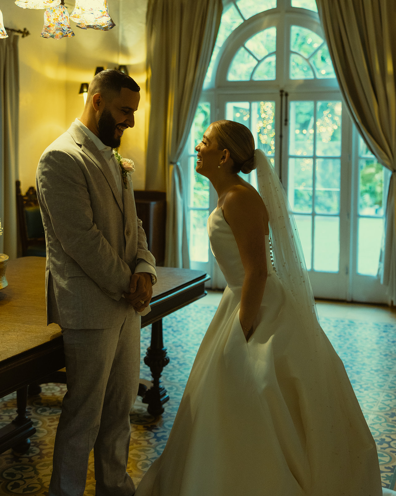 Documentary Wedding Ceremony Candid Villa Woodbine Tuscany-Inspired Venue in Miami Florida 