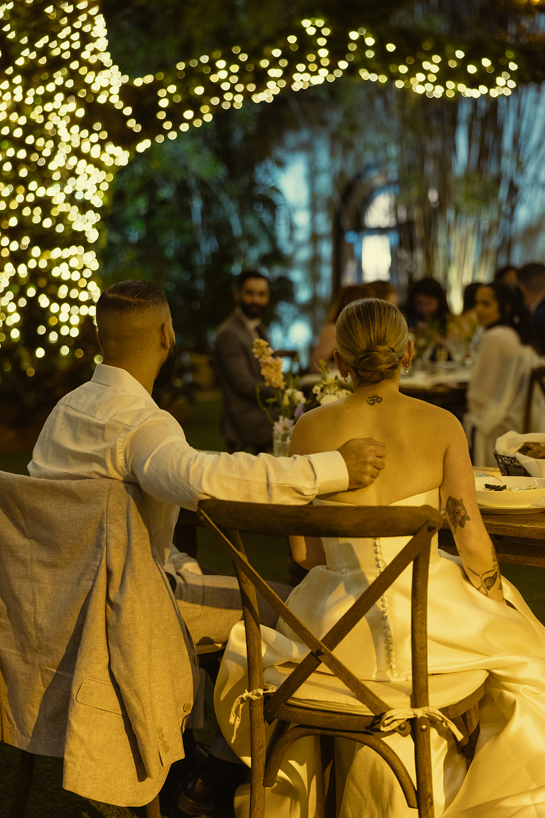 Candid Couple Dinner Villa Woodbine Tuscany-Inspired Venue in Miami Florida