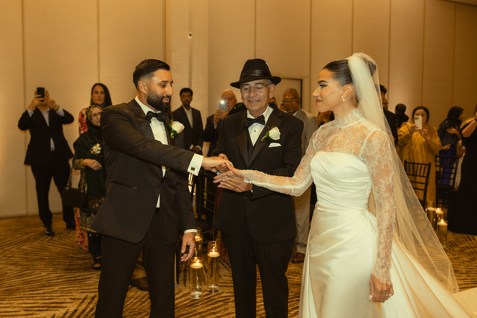 Father of Bride turning Bride into Groom JW Marriott Turnberry Ballroom Wedding Ceremony Photography