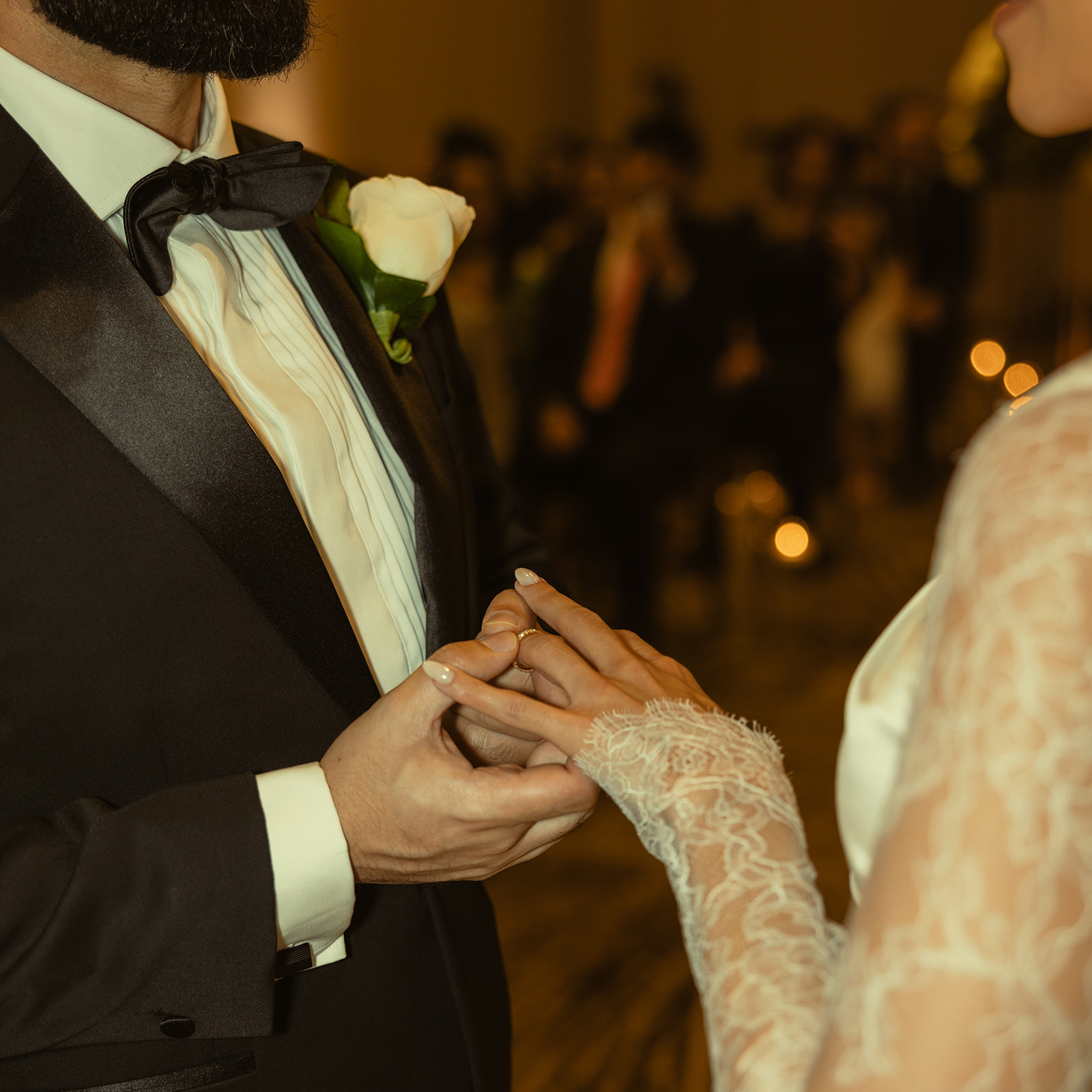 Marriage Wedding Band Exhange at the JW Marriott Turnberry Ballroom Wedding Ceremony Photography