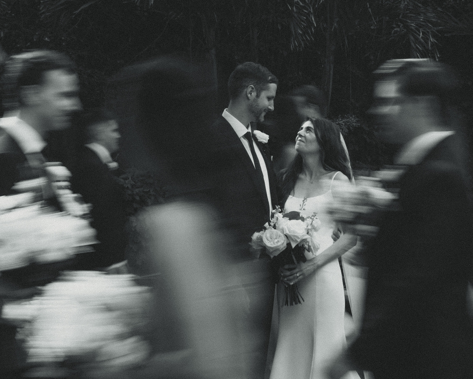 Sunken Garden Wedding Party Motion Blur Portrait Documentary Wedding Photographer in St.Petersburg