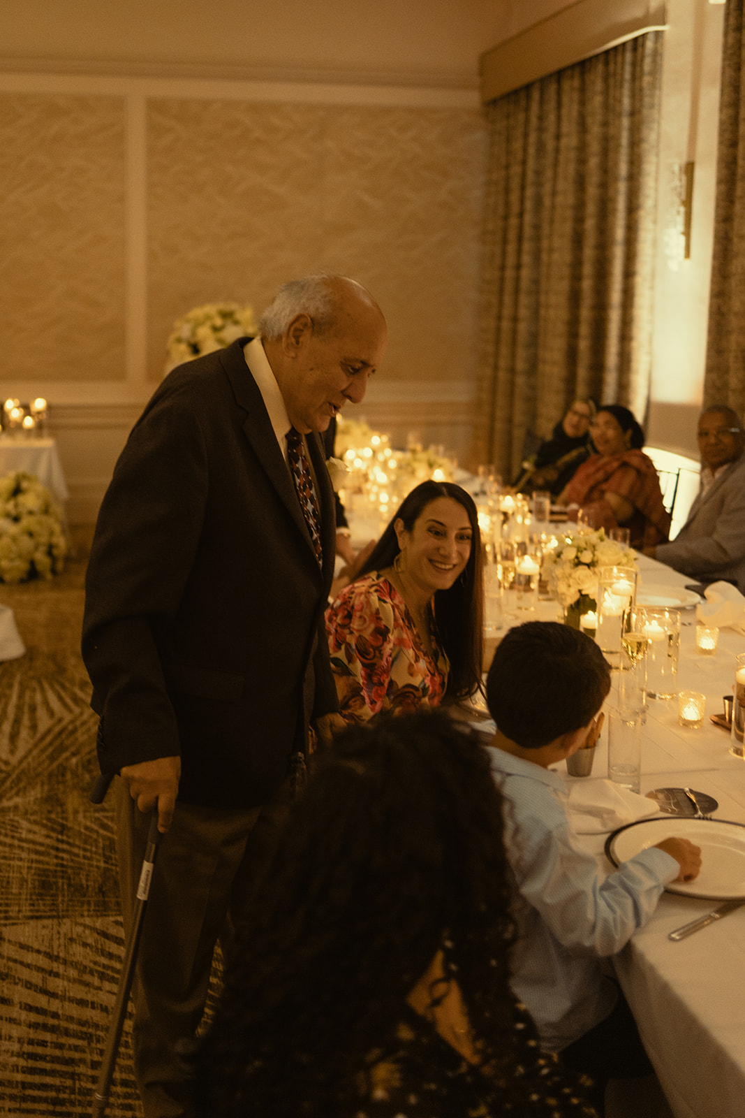 Wedding Guests Dinner Candids Marriott Turnberry in Miami Candle Lit dinner