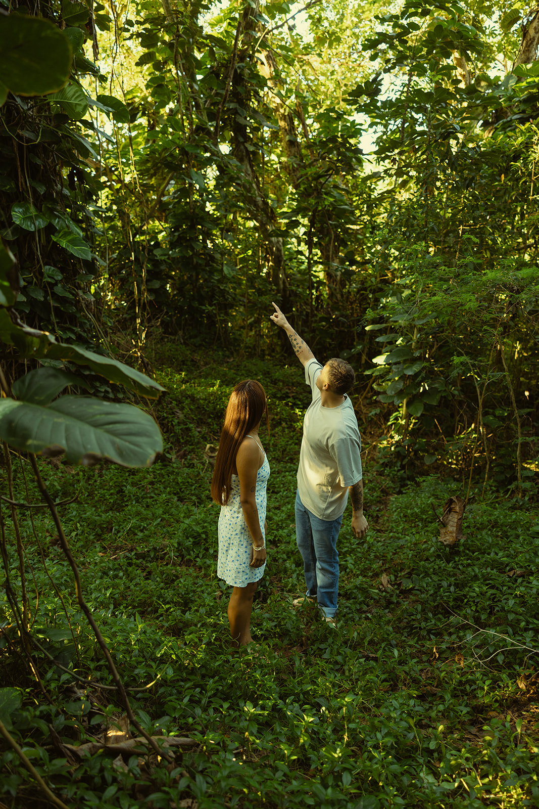 Lush Forest Oahu Hawaii Engagement Pictures Couples North Shore