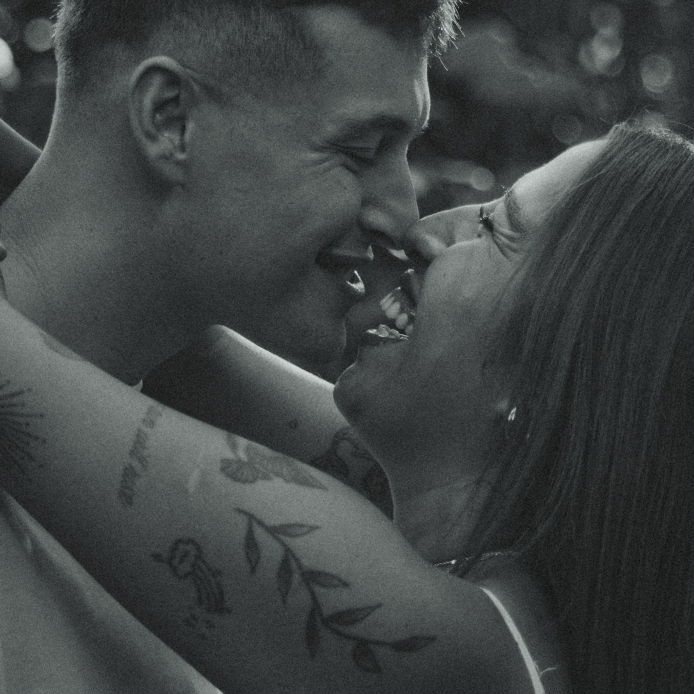 Lush Forest Oahu Hawaii Engagement Pictures Dancing Couple North Shore B&W