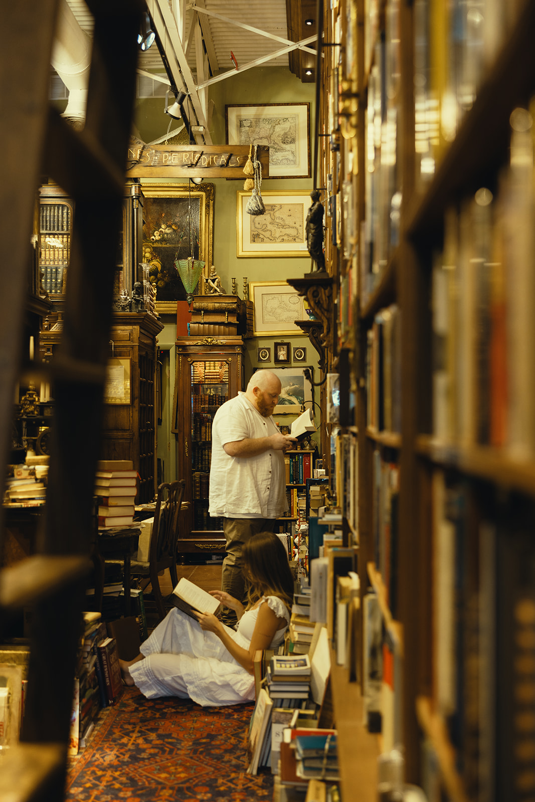 Candids Bookstore Documentary Engagement Session Miami Florida Wedding Photographer