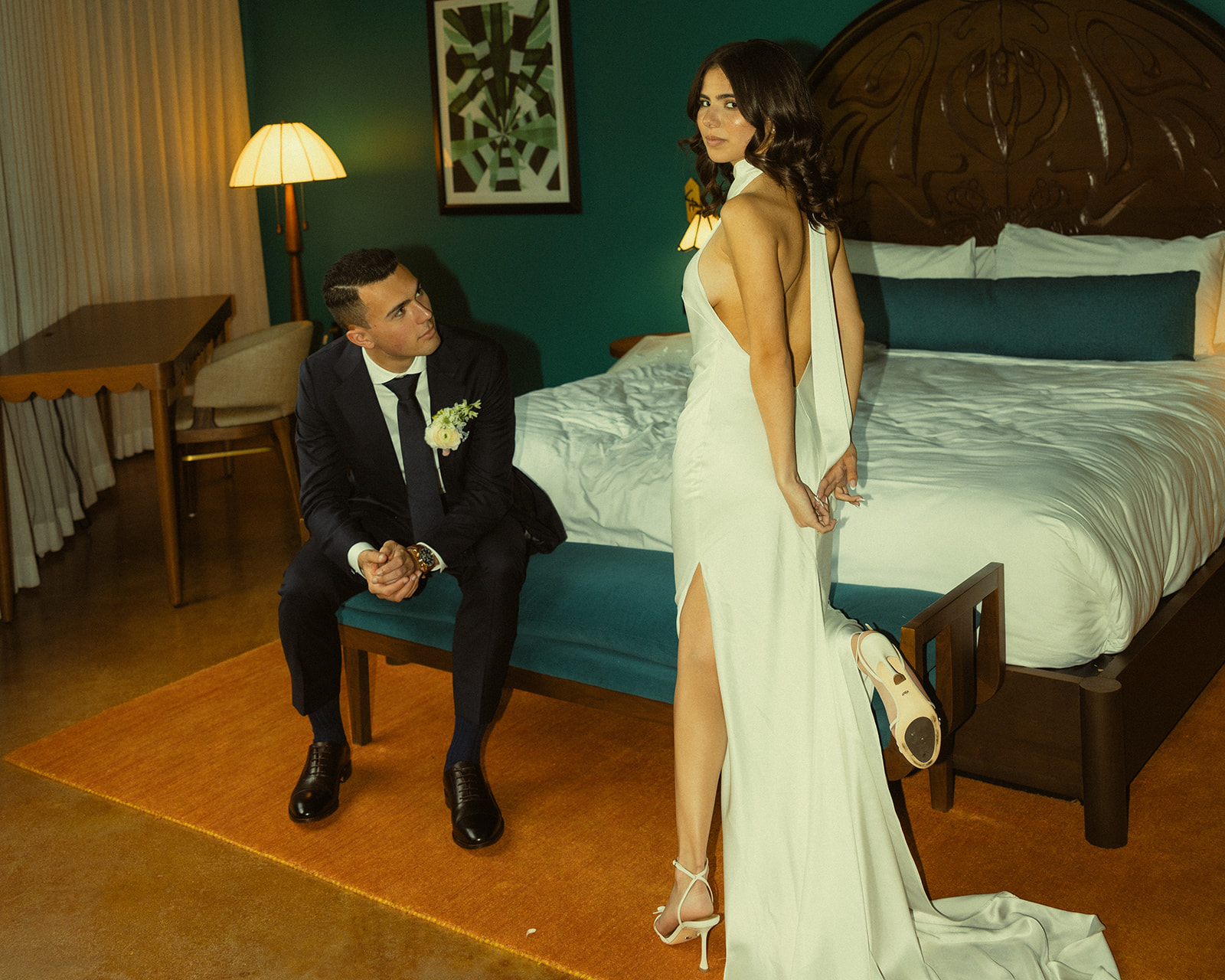 Editorial Bride and Groom Wedding Portraits at Mayfair Hotel & Garden Coconut Grove