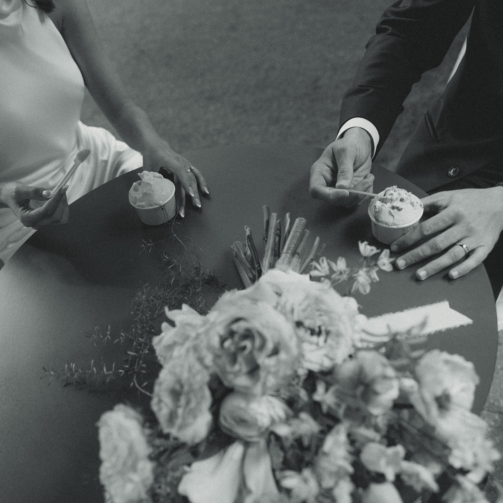 Documentary Ice Cream Bride and Groom Portraits Brickell Downtown Wedding Photographer