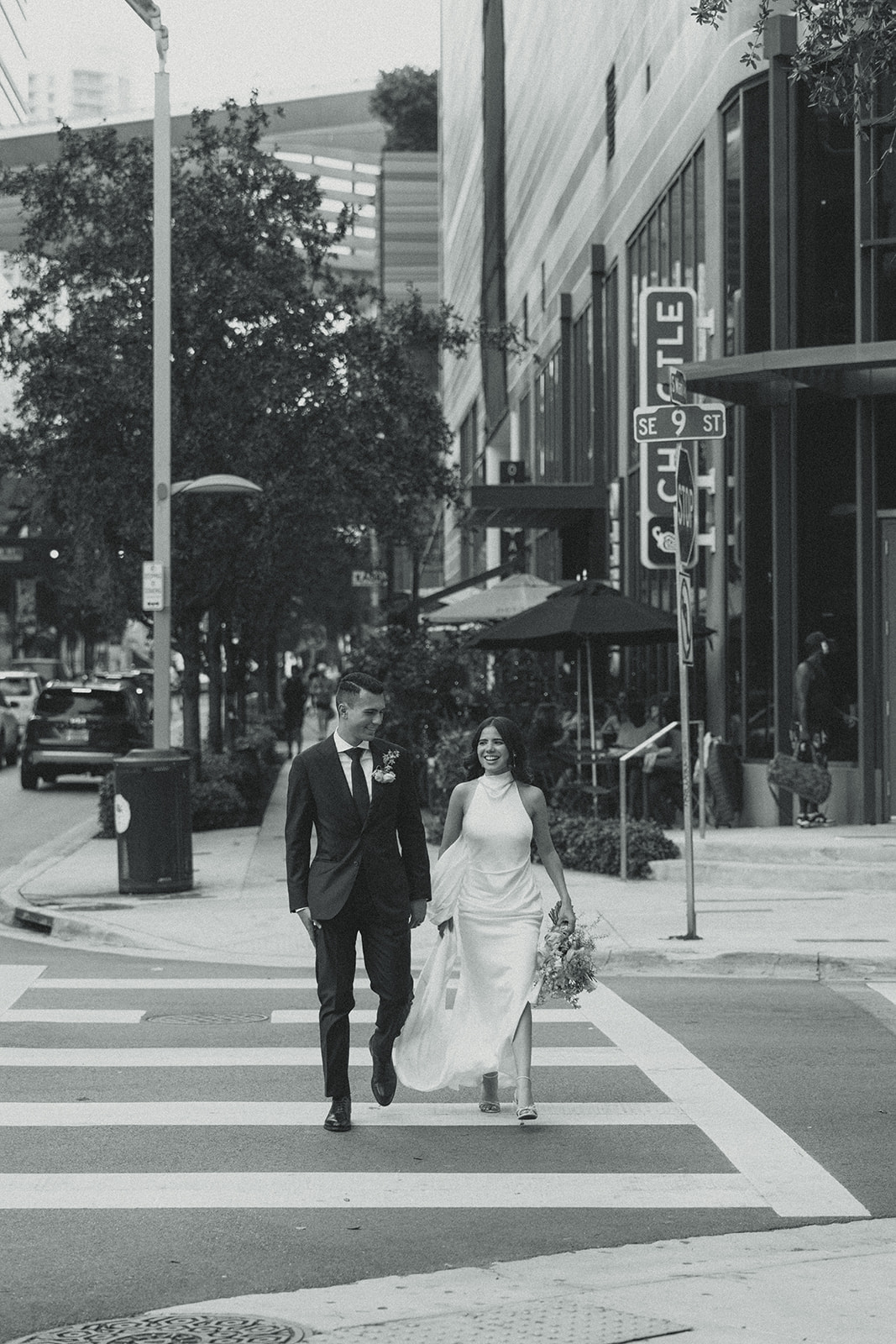 Documentary Bride and Groom Portraits City NY Downtown Wedding Photographer