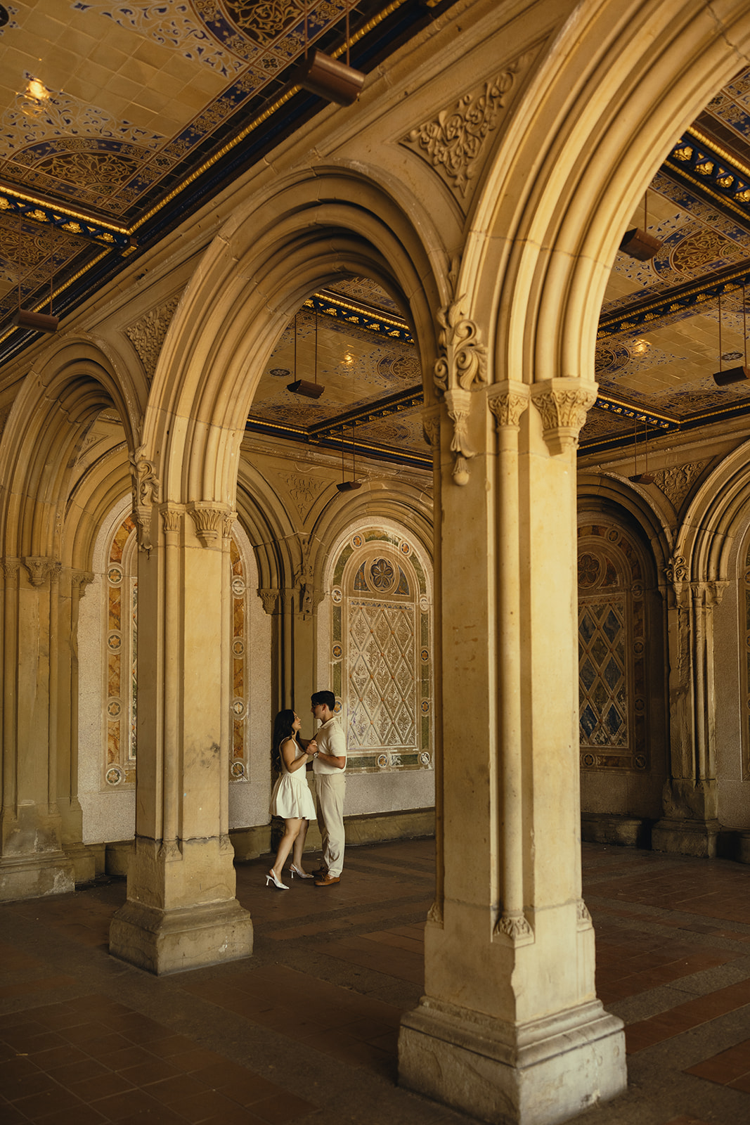 Bethesda Terrace Arcade Dancing Couples Photos Engagement Session