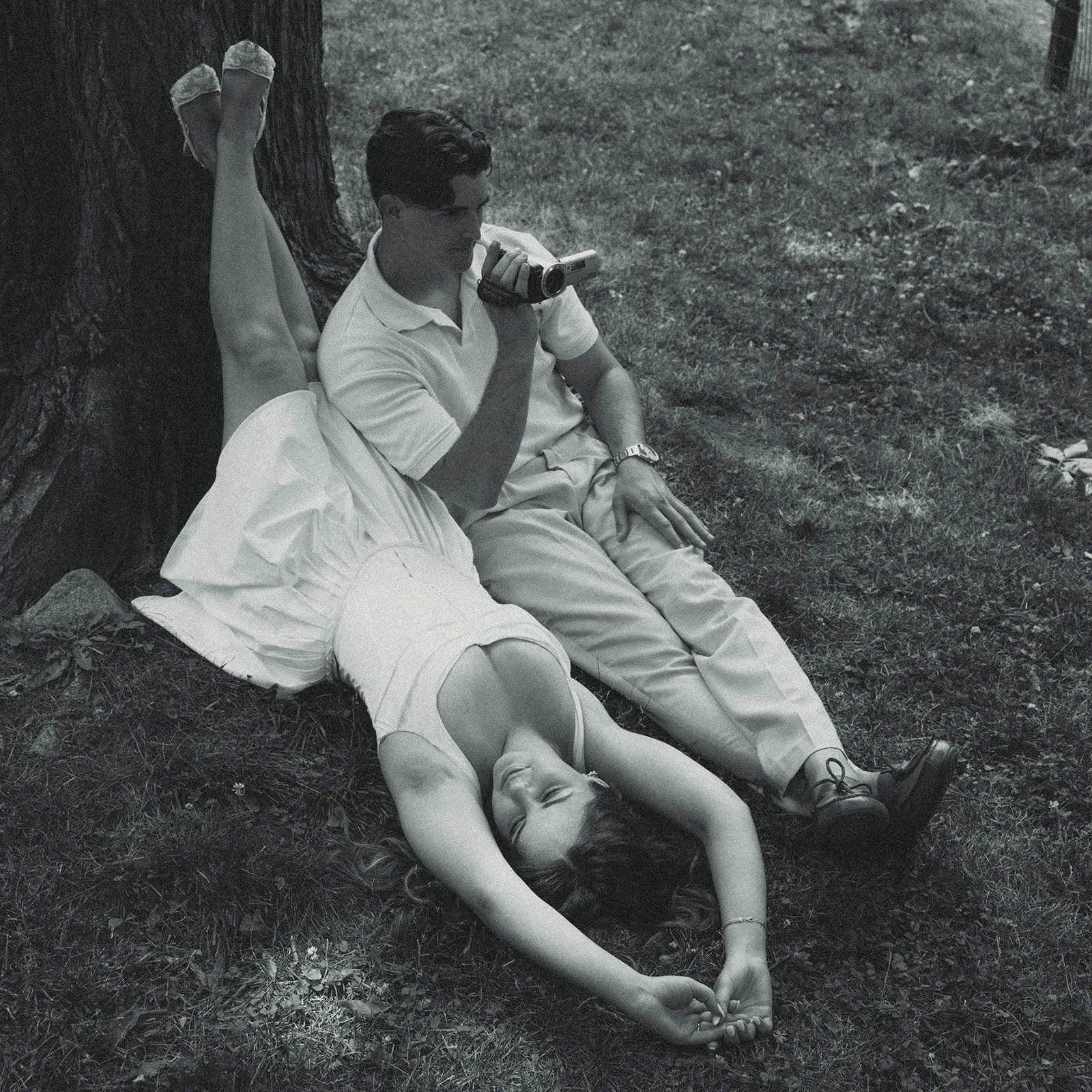 Vintage Black and White Engagement Couples Photos in Central Park New York City, NY