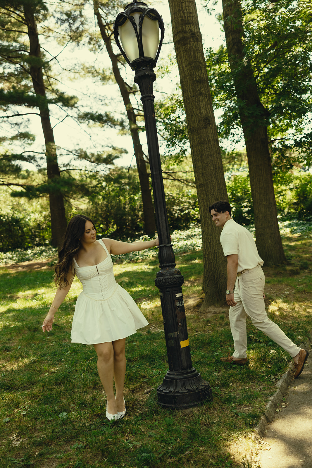 Vintage and Playful Engagement Couples Photos in Central Park New York City, NY