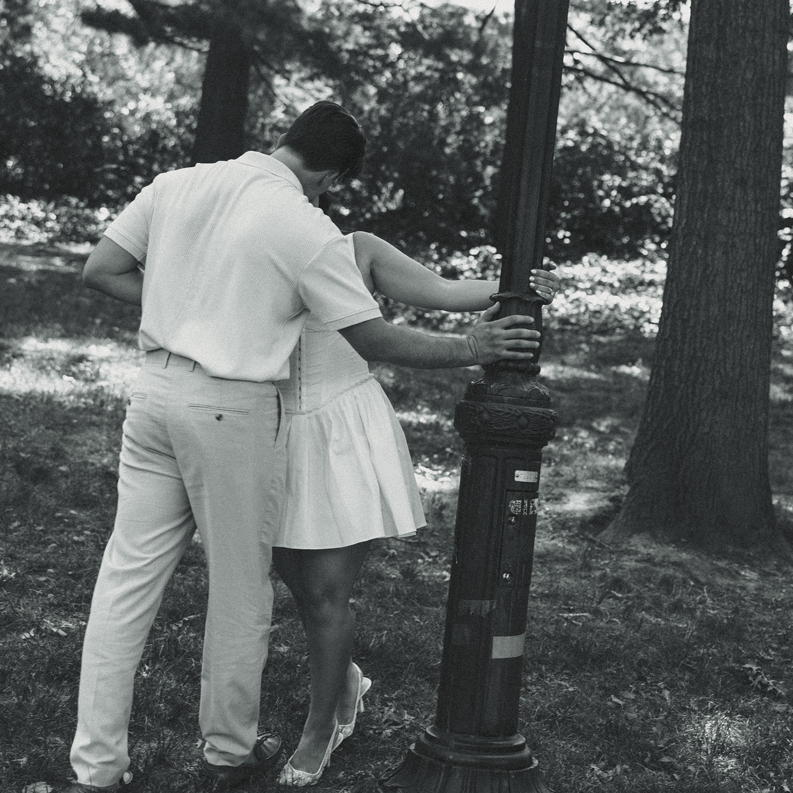 Black and White Vintage Engagement Couples Photos in Central Park New York City, NY