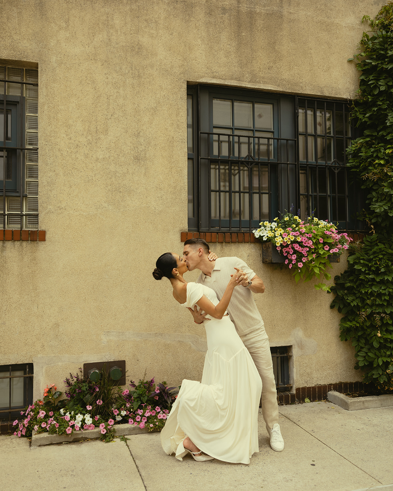 Kissing Couple Documentary Engagement Photos in New York, Greenwich Village 