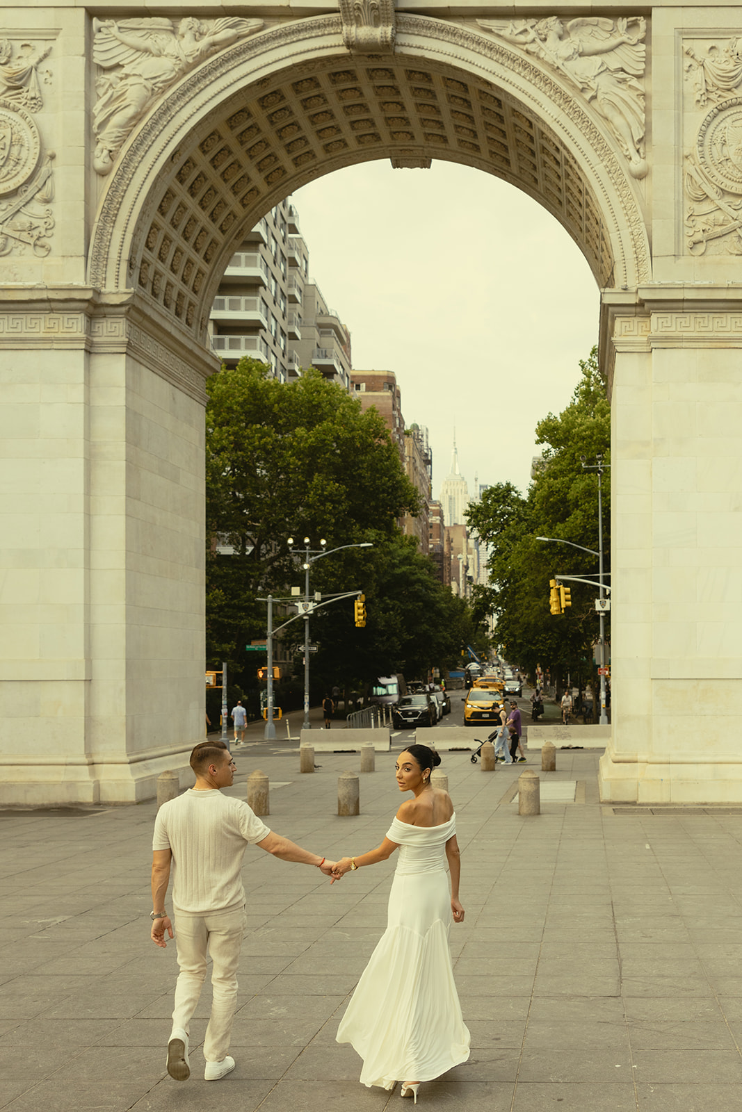 Washington square park & Soho Photoshoot Editorial Engagement Photos Engagement Session New York