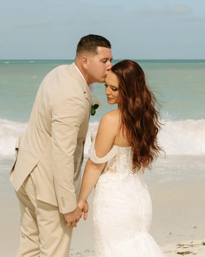Bride and Groom First Look at Dreams Playa Mujeres Mexico Wedding