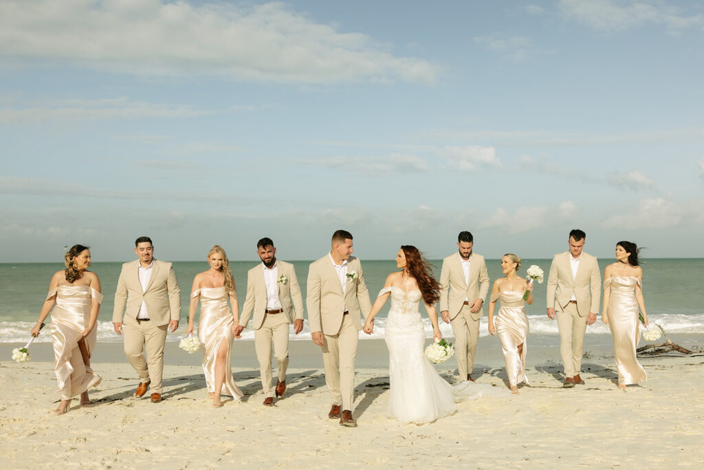 Beach Wedding Party at Dreams Playa Mujeres Mexico Wedding