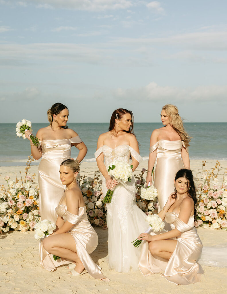 Beach Wedding Party at Dreams Playa Mujeres Mexico Wedding