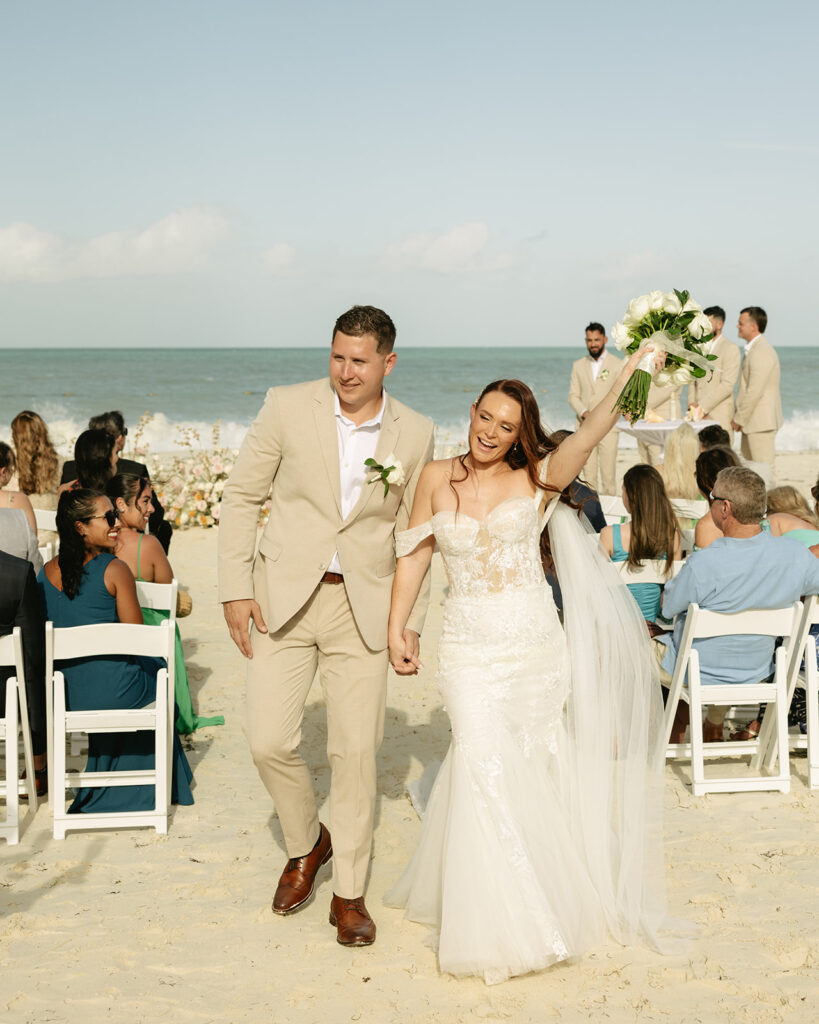 Beach Wedding Ceremony at Dreams Playa Mujeres Mexico Wedding