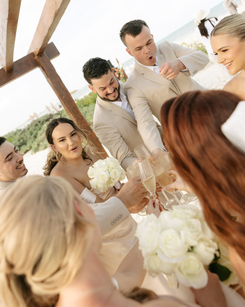 Beach Wedding Ceremony at Dreams Playa Mujeres Mexico Wedding