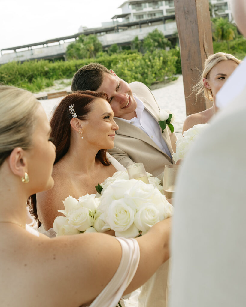Beach Wedding Ceremony at Dreams Playa Mujeres Mexico Wedding