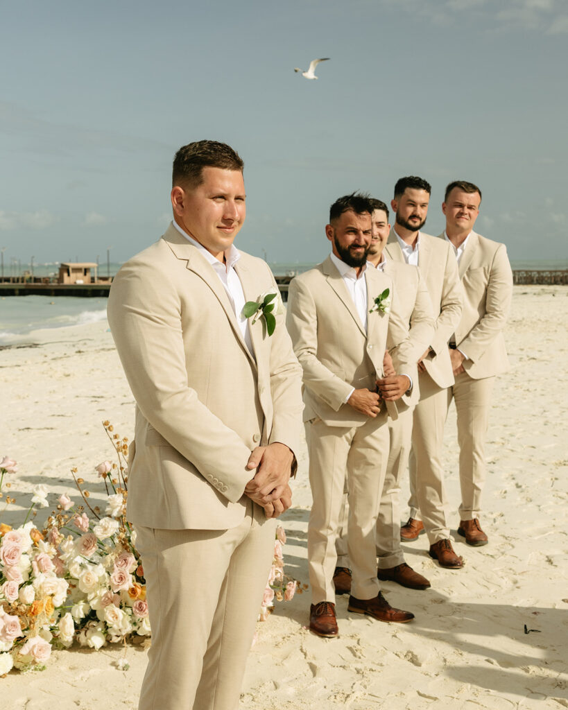 Beach Wedding Ceremony at Dreams Playa Mujeres Mexico Wedding