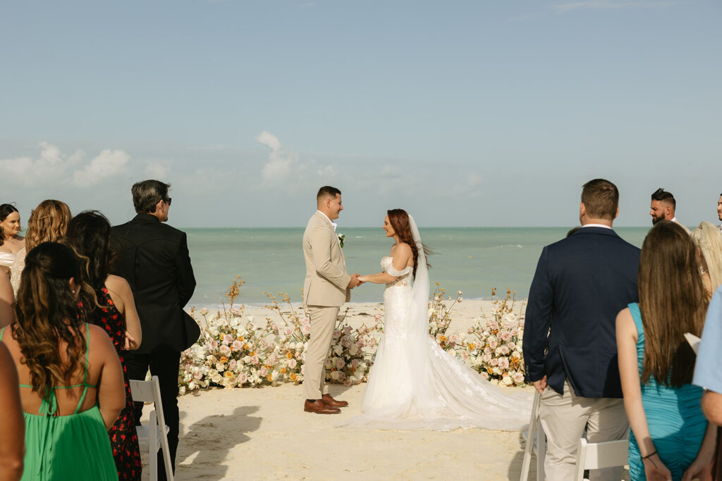 Beach Wedding Ceremony at Dreams Playa Mujeres Mexico Wedding