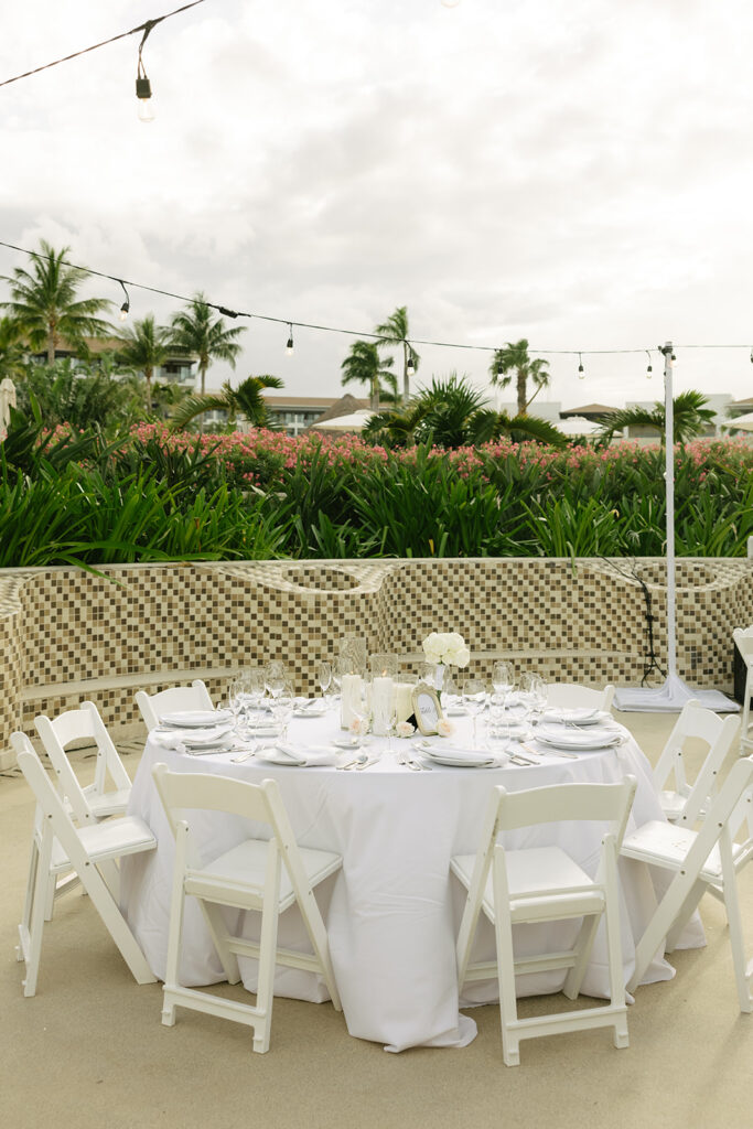 Wedding Reception at Dreams Playa Mujeres Mexico Tablescape