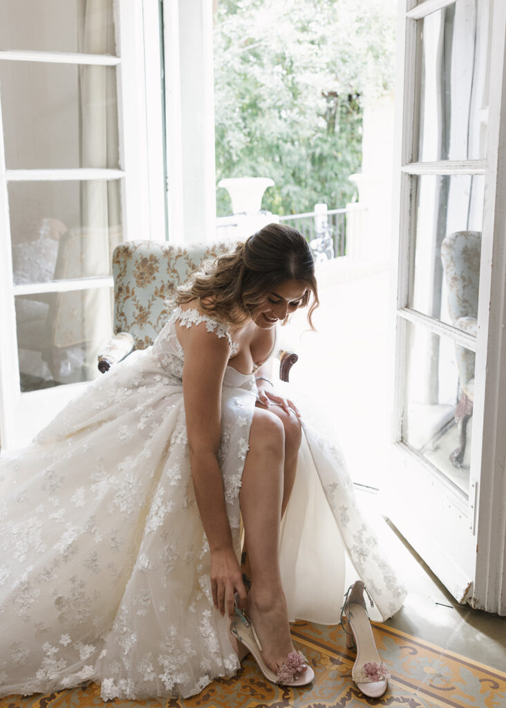 Bride Getting Ready Villa Woodbine Wedding Miami Florida