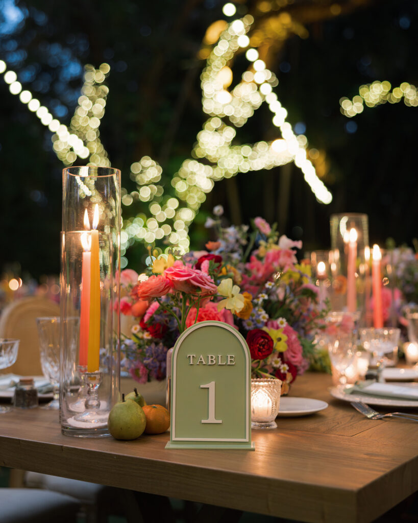 Villa Woodbine Wedding Reception Details